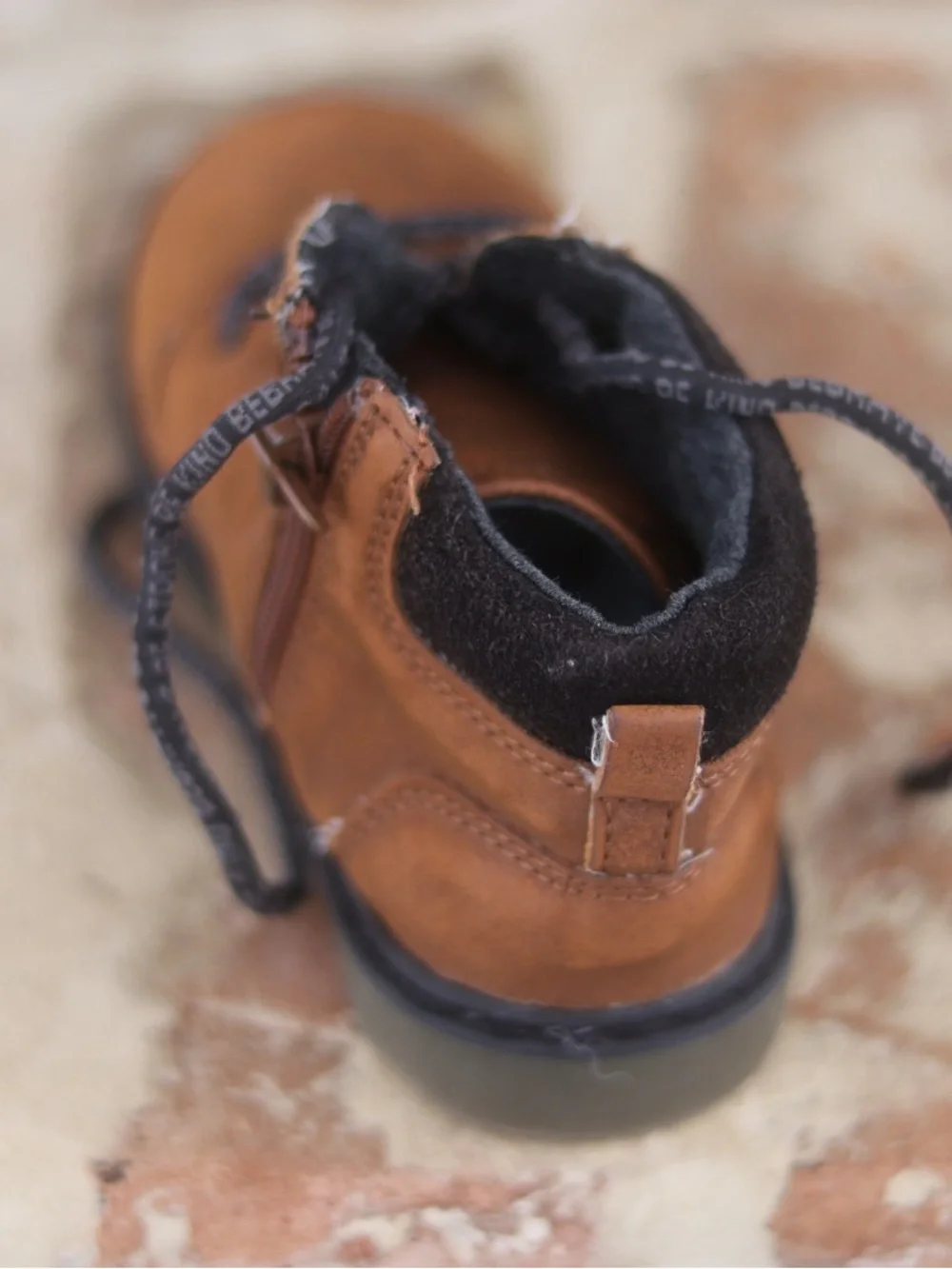 Zara Kids Brown Leather Lace-Up Boots